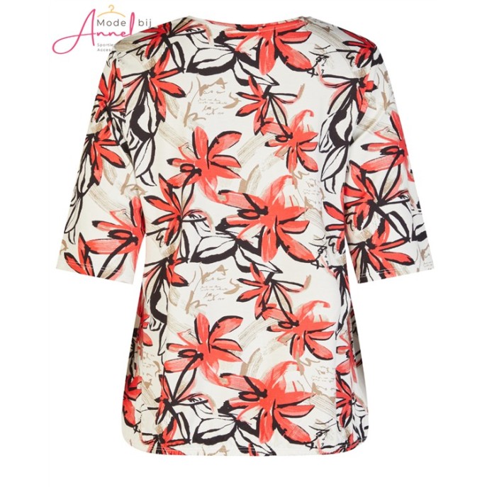 Barbara Lebek shirt 61030062 Rood Camel Ecru